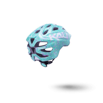 Colorful mint green helmet designed for children, providing safety for young riders aged one and up.
