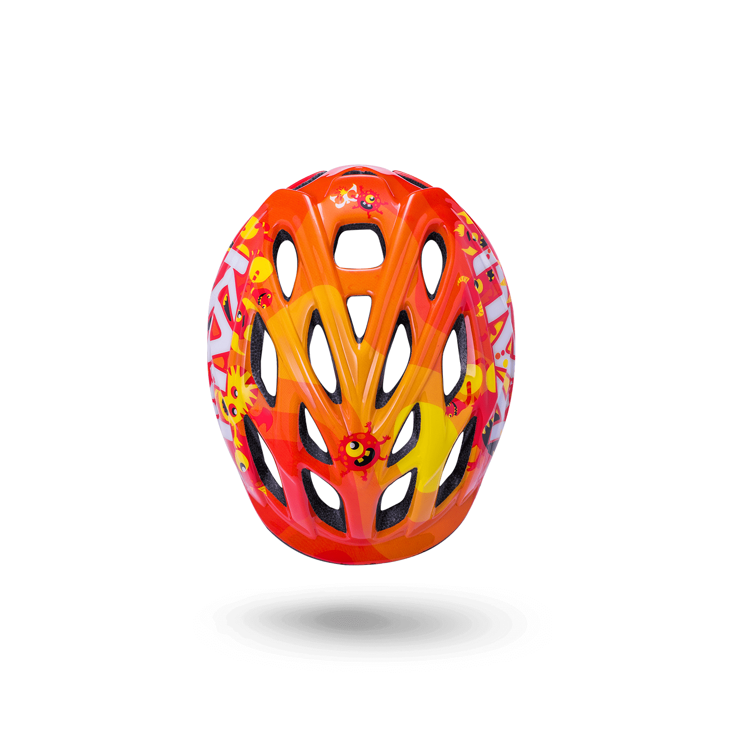 Chakra Child colorful safety helmet for kids aged one and up, featuring vibrant orange and yellow design.