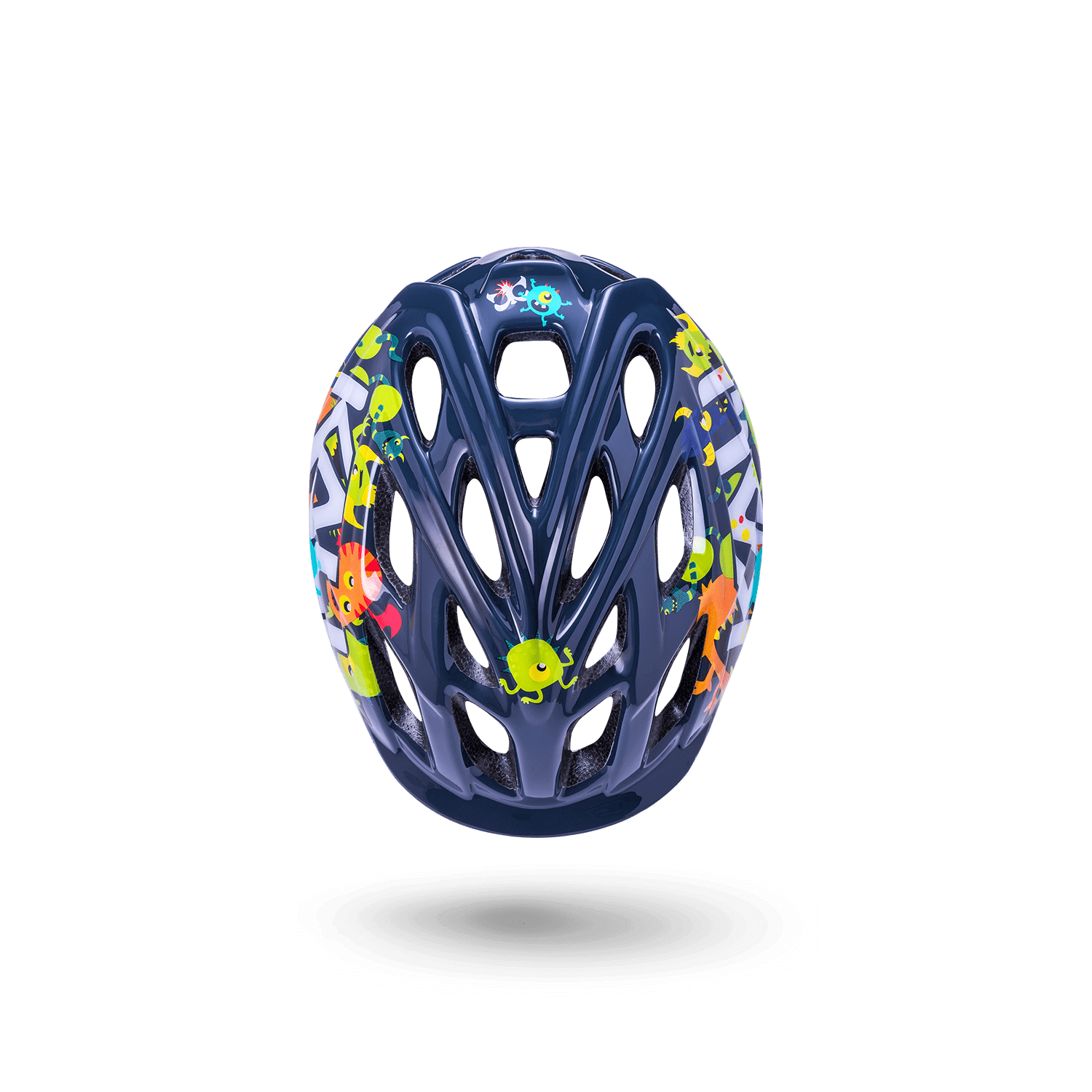 Colorful Chakra Child helmet designed for kids aged one and up, featuring fun animal graphics for safety and style.