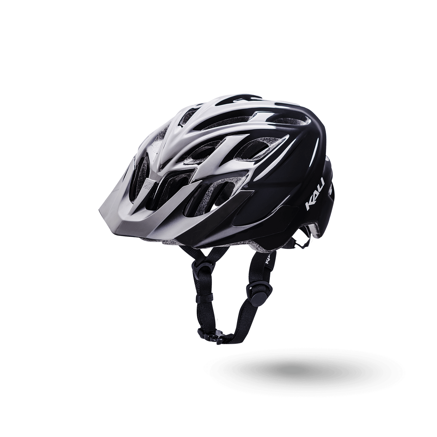 Chakra Solo bike helmet in black and silver, designed for safety and comfort during rides.