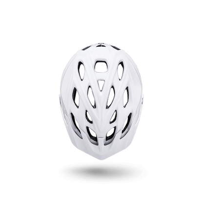Chakra Solo white bike helmet front view, designed for safety and performance in cycling.