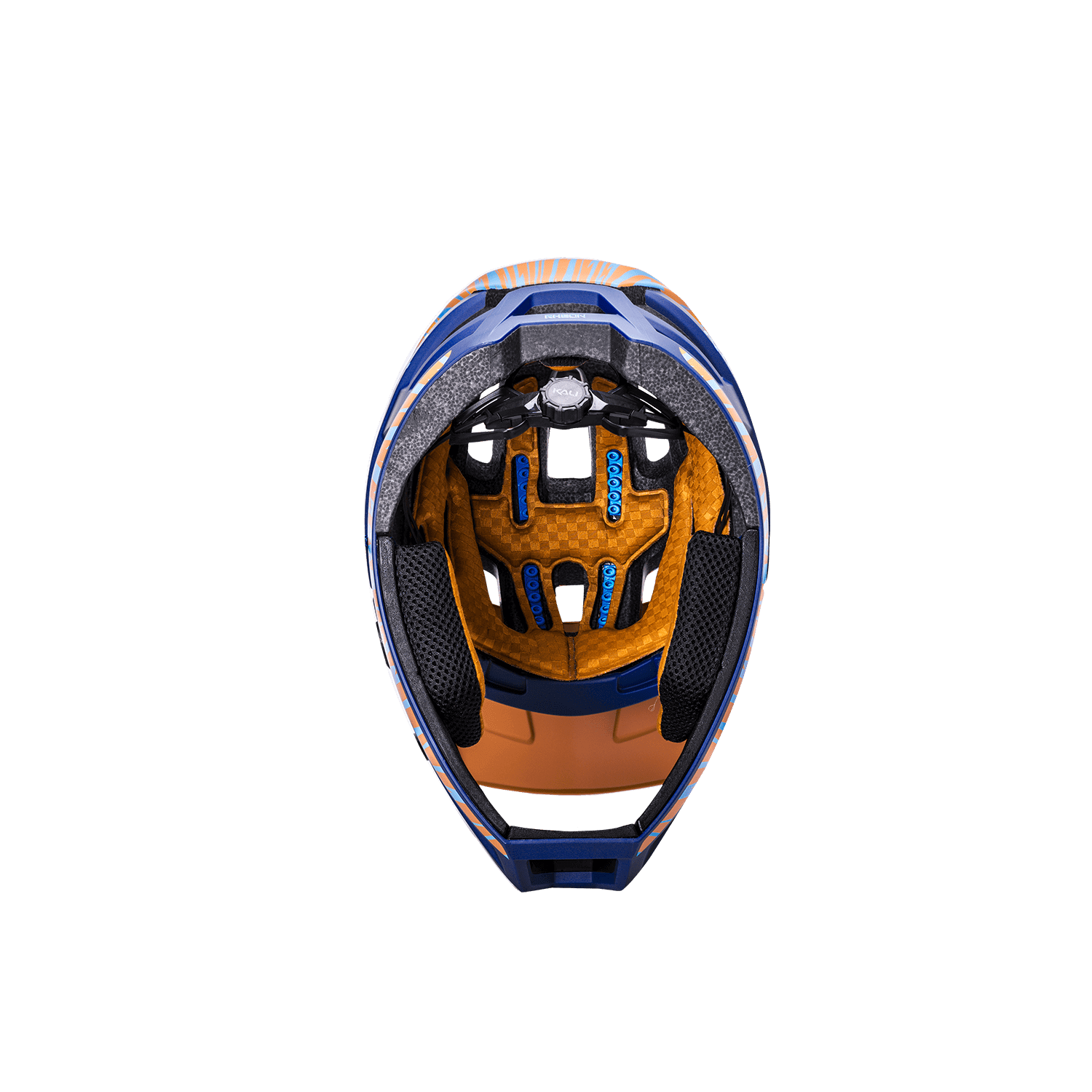 Interior view of the DH Invader helmet showcasing advanced protection features and design.
