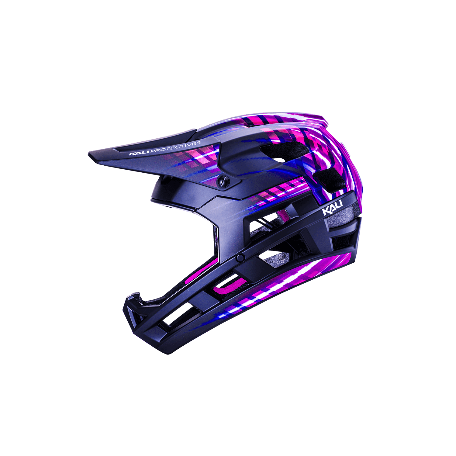 DH Invader protective helmet with a sleek design featuring purple and black colors.