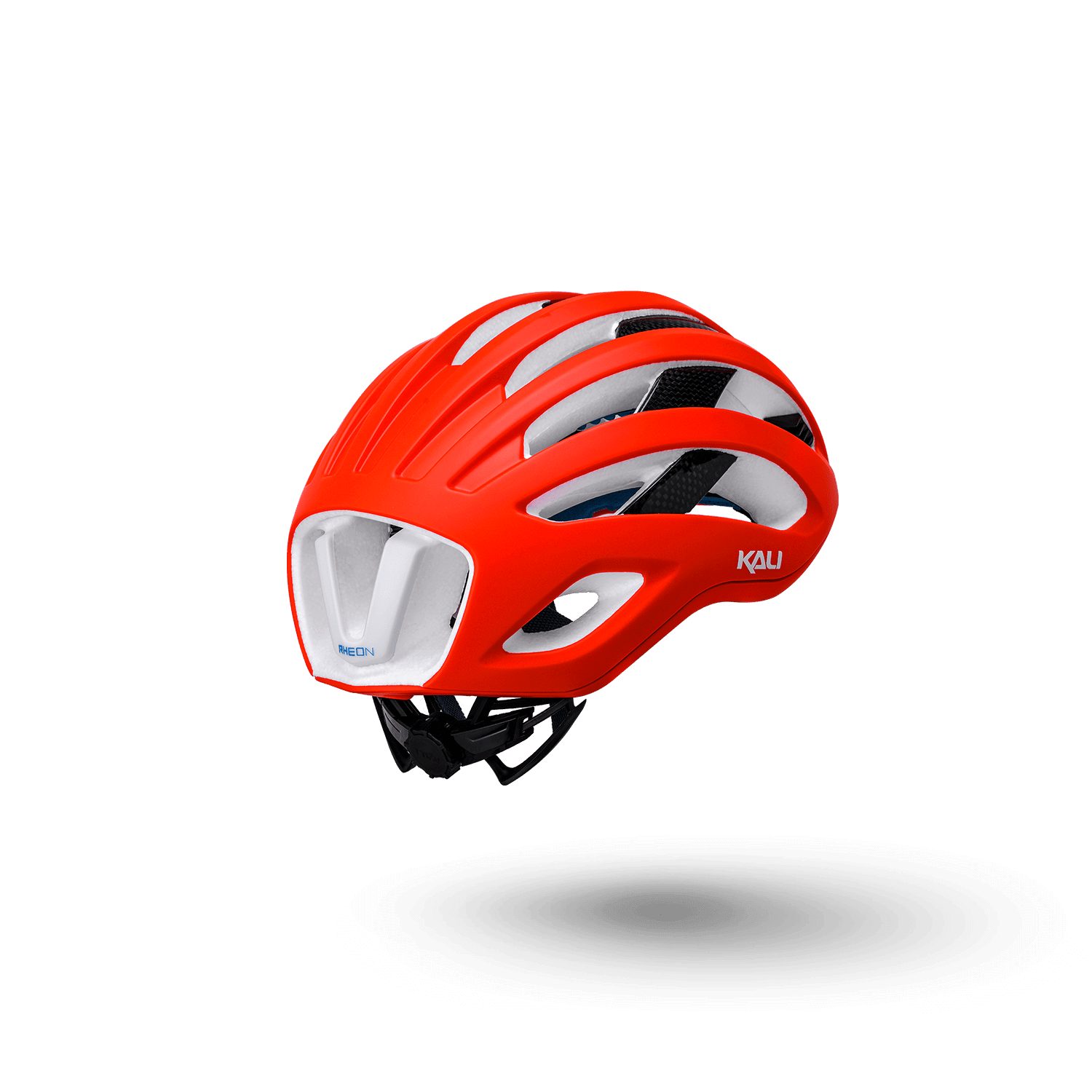 Grit Carbon helmet in vibrant red and white, designed for maximum protection on all types of roads.