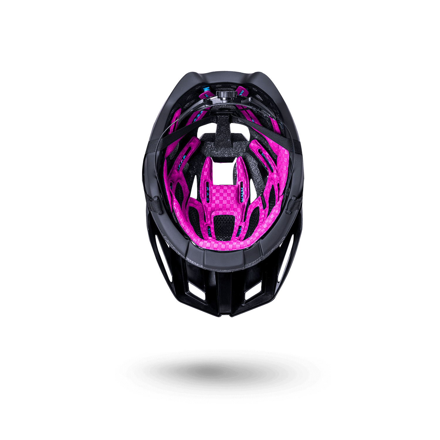 Interceptor 2.0 helmet with a sleek black exterior and vibrant pink interior, perfect for summer adventures.