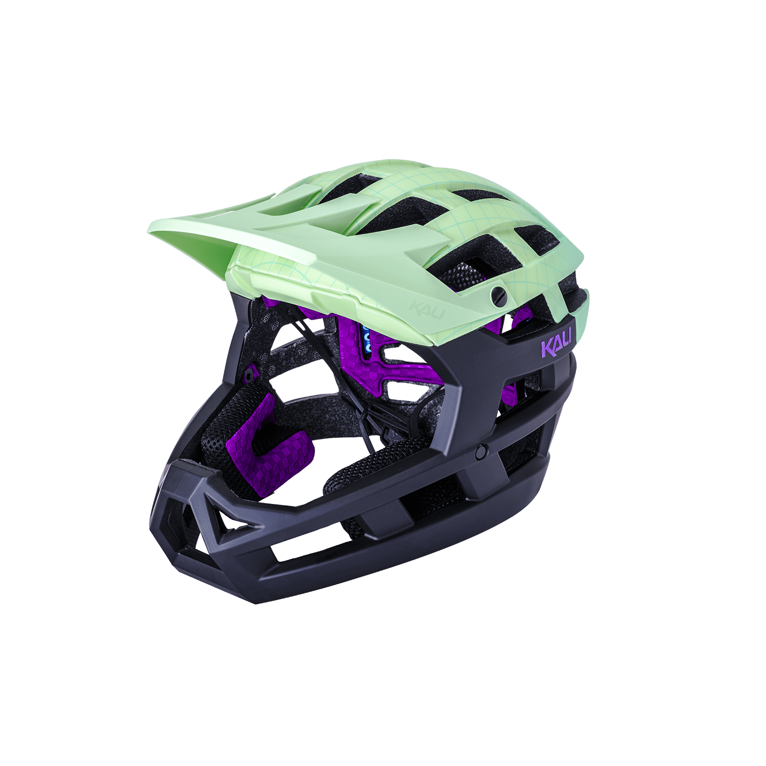 Kali Invader 2.0 trail helmet in green and black, designed for ultimate protection and performance.