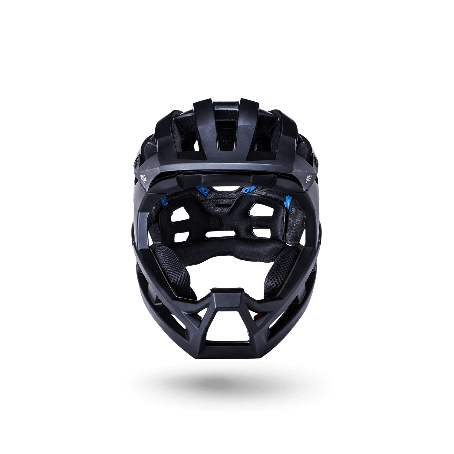 Front view of the Invader 2.0 trail helmet, showcasing sleek design and ventilation features for optimal performance.