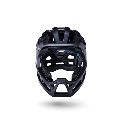 Front view of the Invader 2.0 trail helmet, showcasing sleek design and ventilation features for optimal performance.