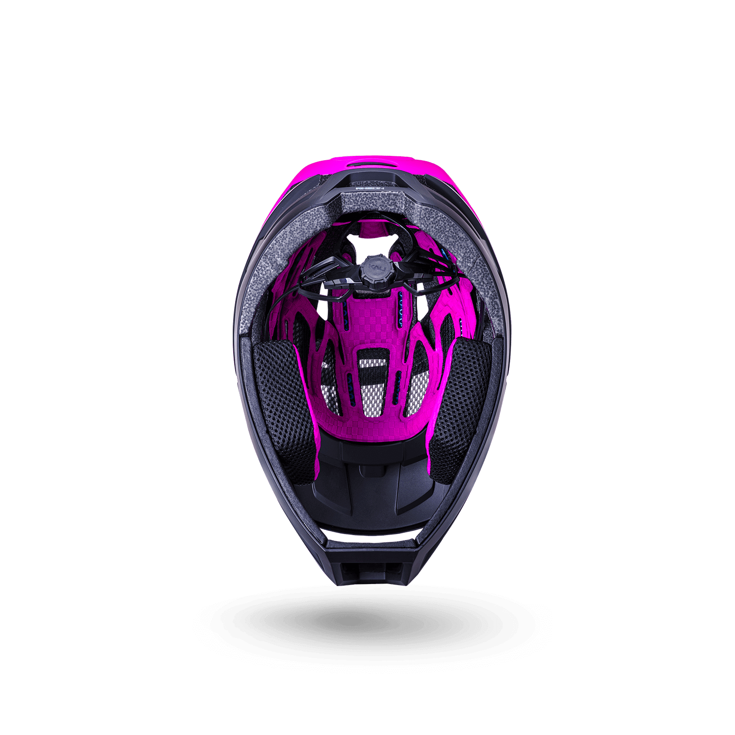Invader 2.0 trail helmet in a vibrant pink interior, designed for ultimate protection and comfort on the trails.
