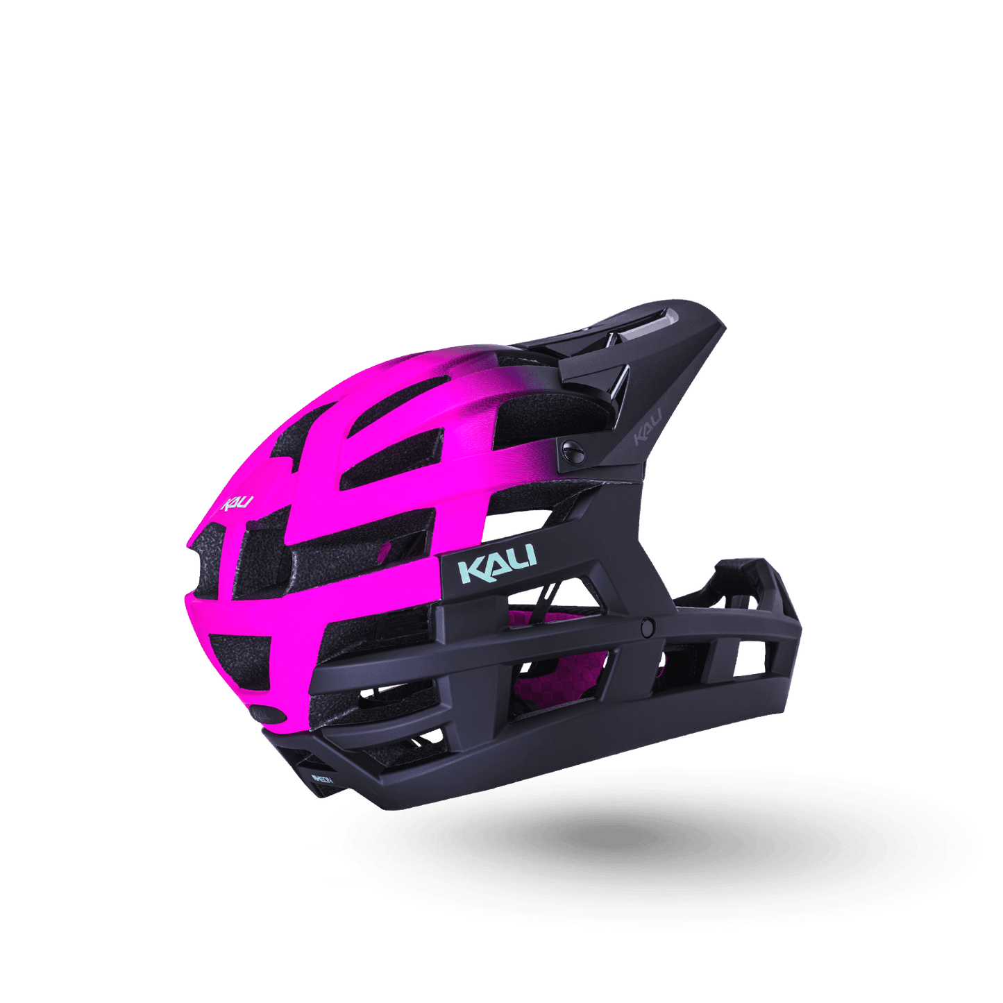 Invader 2.0 ultimate trail helmet in black and pink, designed for safety and style during off-road adventures.