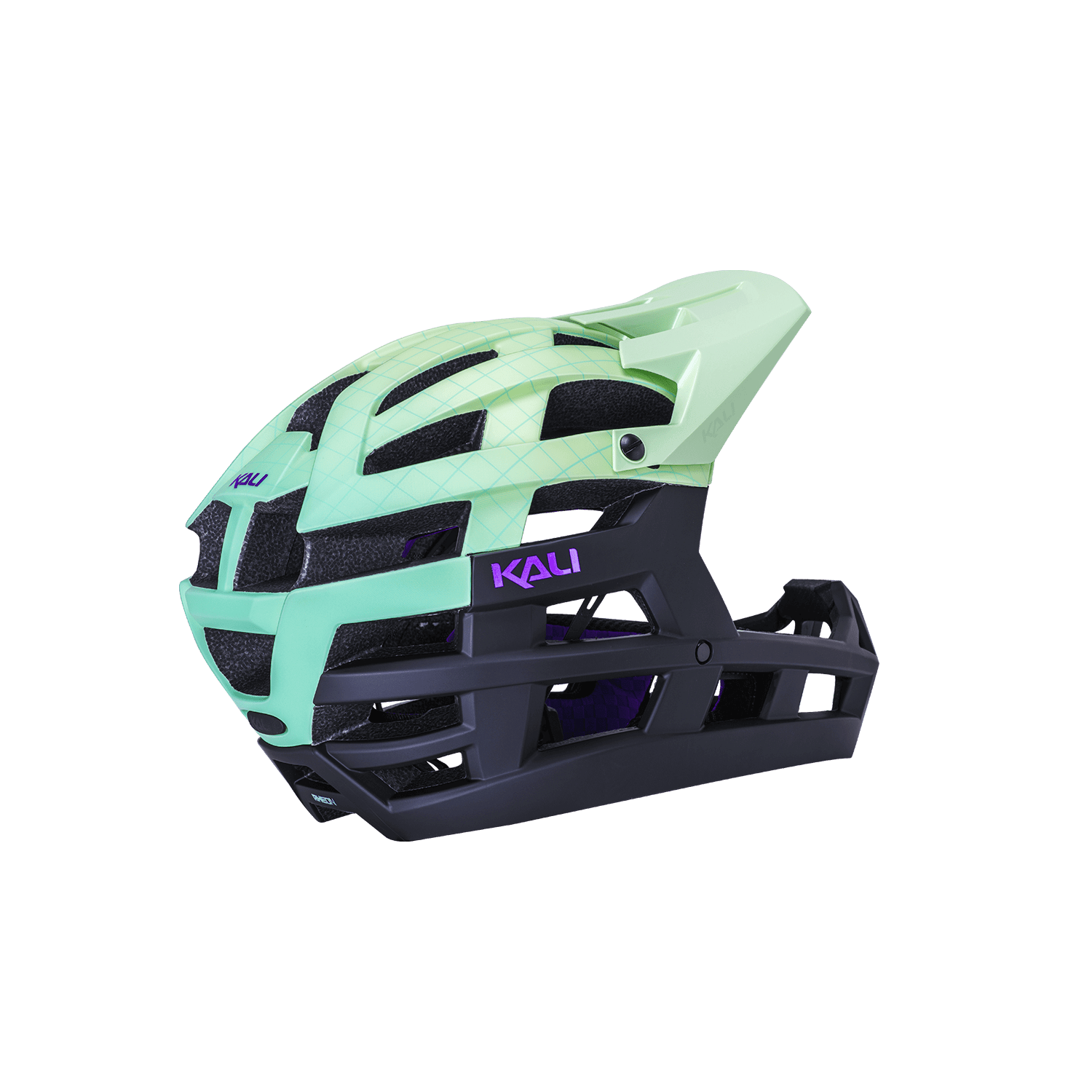 Kali Invader 2.0 trail helmet in mint green and black, designed for ultimate protection and performance on trails.