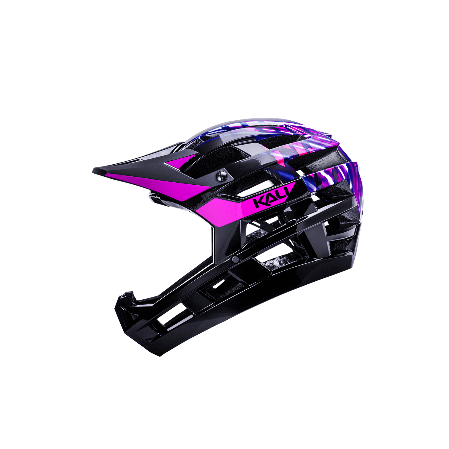 Invader 2.0 trail helmet in black and purple design, engineered for ultimate protection and performance on trails.