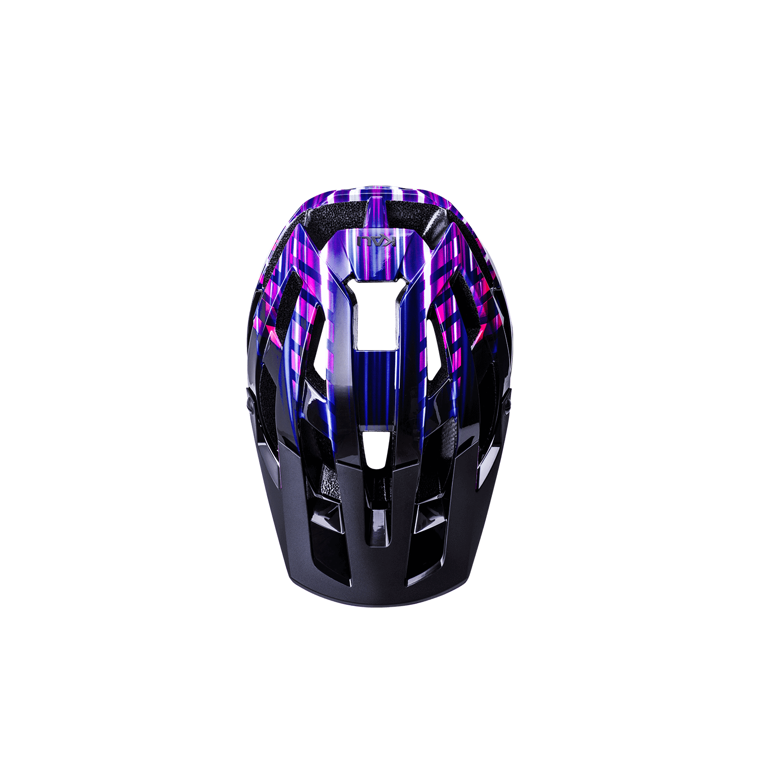 Invader 2.0 trail helmet in black and purple design, offering ultimate protection for outdoor adventures.