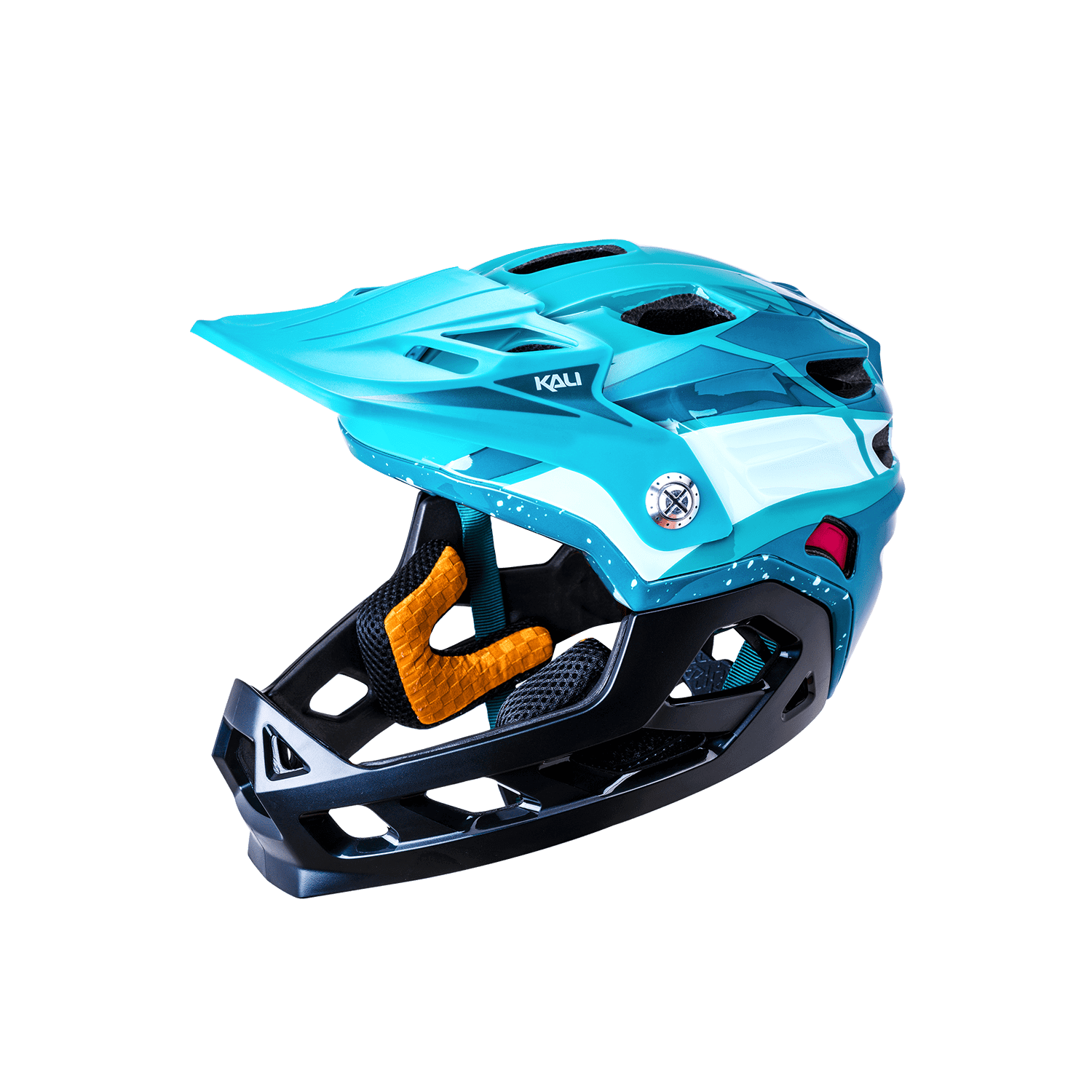 Maya Full Face Child bike helmet in turquoise, ideal for young adventure seekers and providing optimal protection.