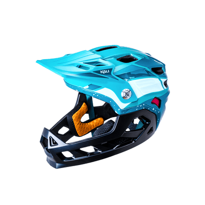 Maya Full Face Child bike helmet in turquoise, ideal for young adventure seekers and providing optimal protection.