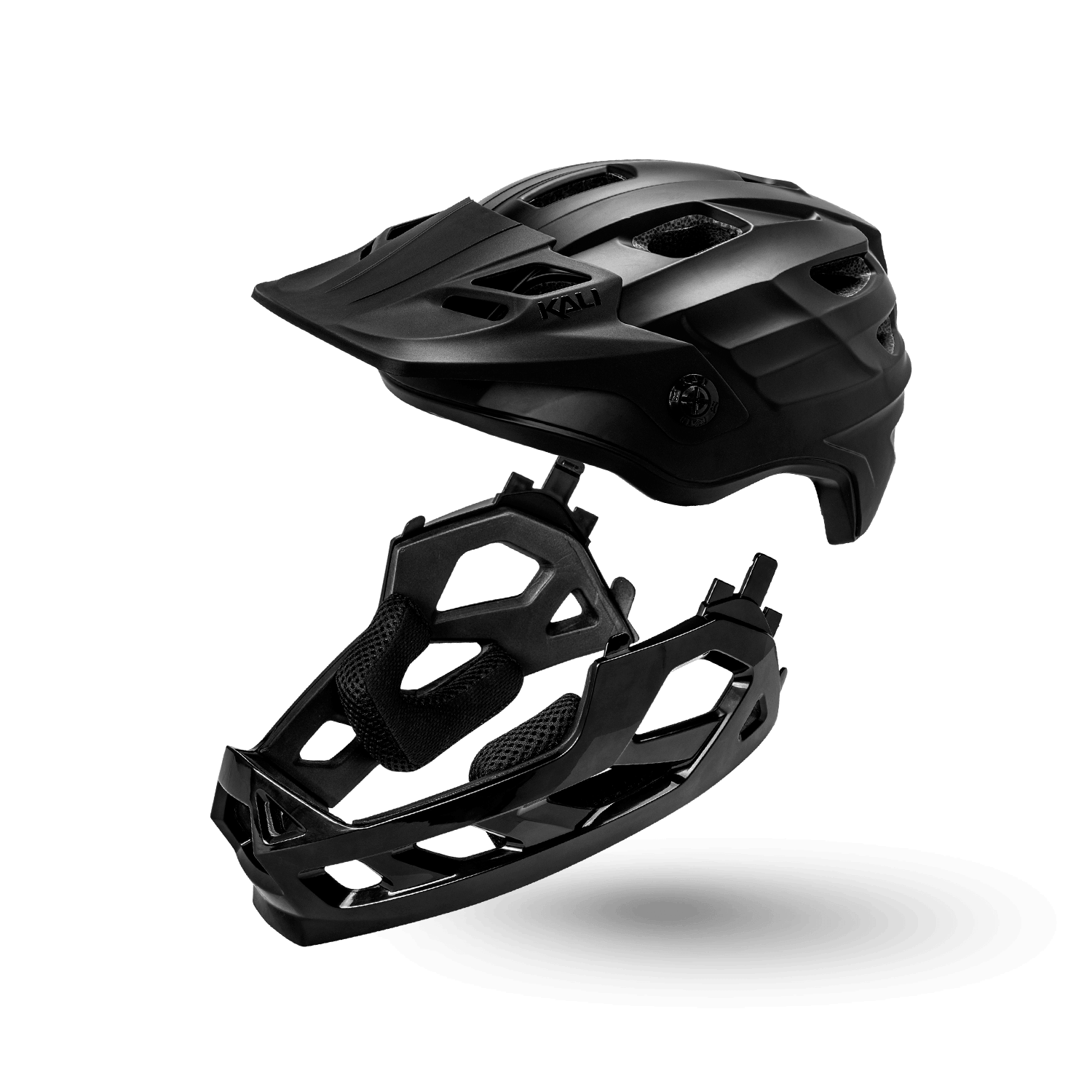 Maya Full Face Child helmet in matte black, designed for safety and comfort for young riders.