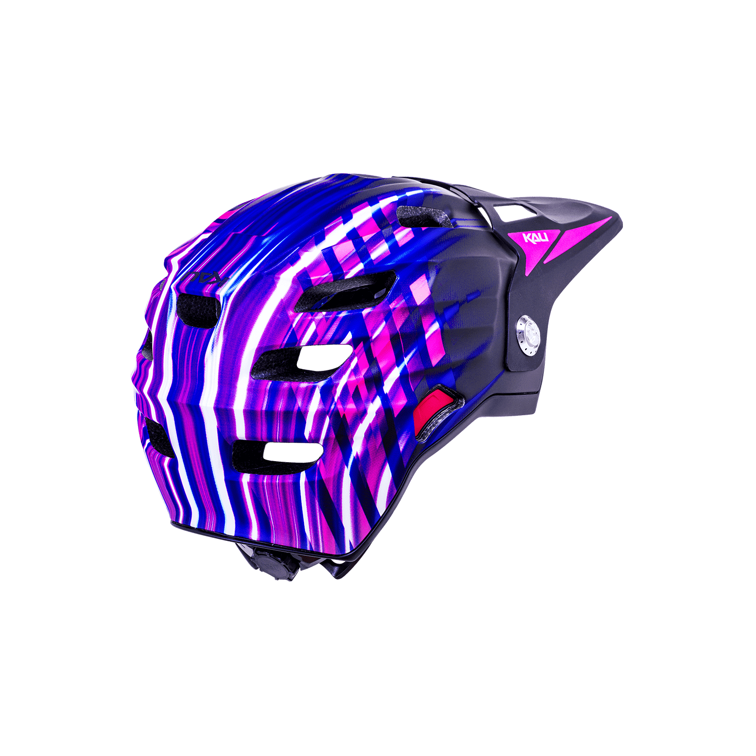 Maya Full Face Child helmet in vibrant purple and blue design, perfect for kids who love adventure sports.