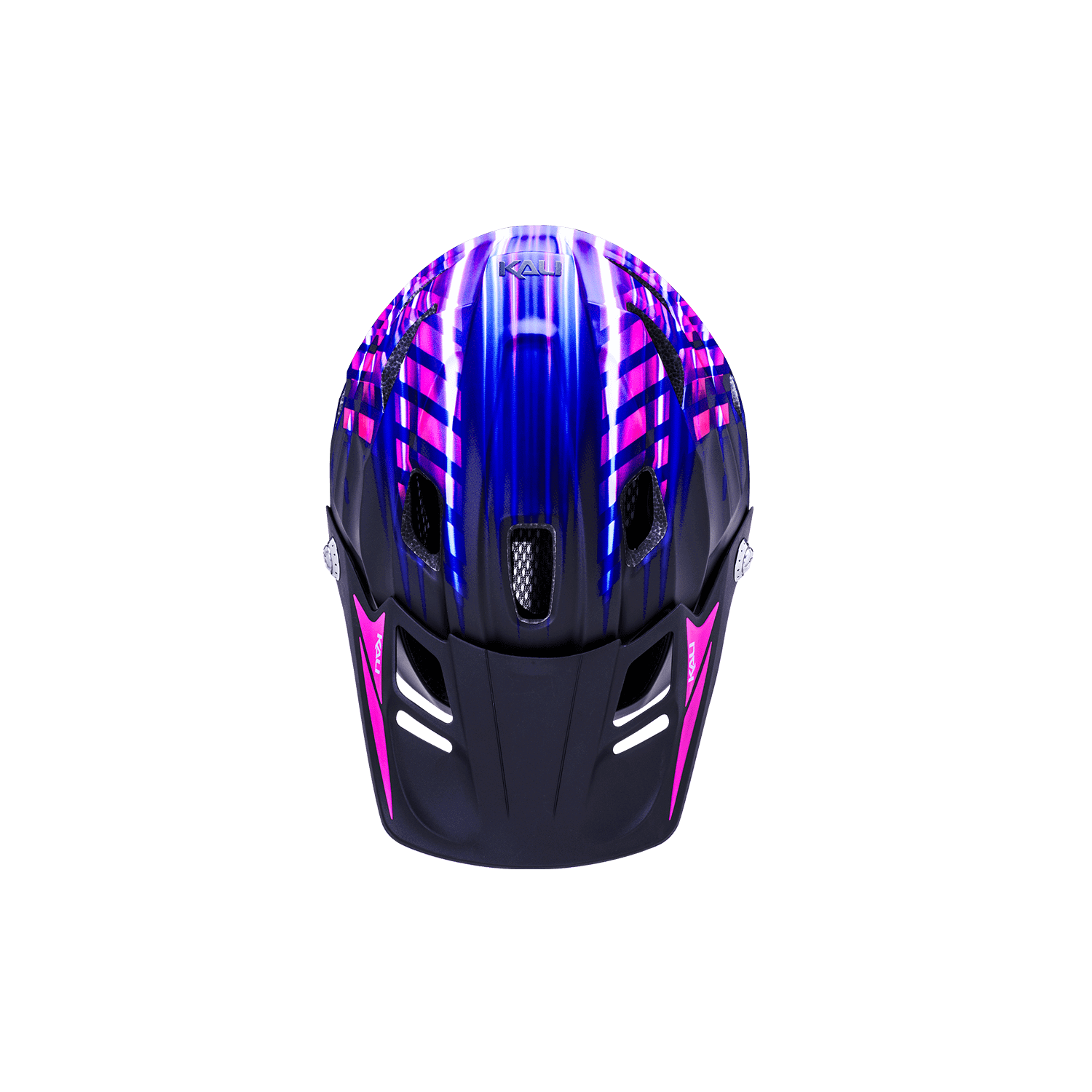 Maya Full Face Child helmet featuring a vibrant blue and pink design for ultimate protection and style for young riders.