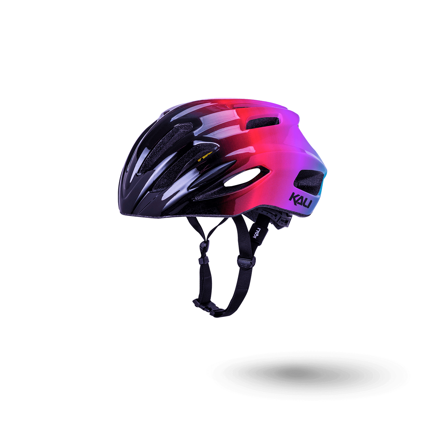 Lightweight and stylish Kali helmet in vibrant gradient design, offering premium protection for cyclists.