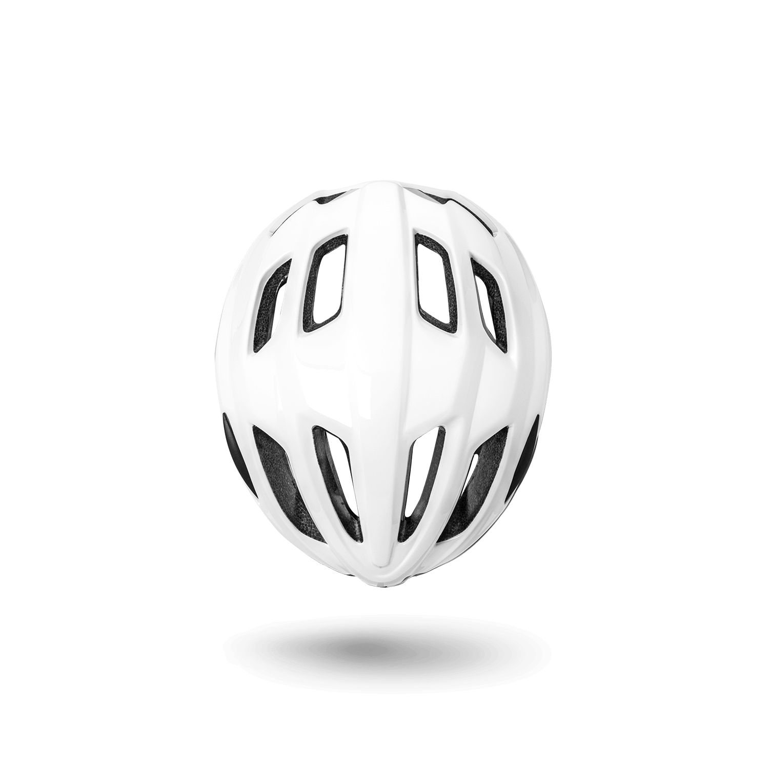 Lightweight white bicycle helmet with stylish ventilation design for optimal protection and comfort.